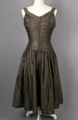 VTG Women's 50s Dark Brown Dress / Gown Sz S 1950s Cocktail - Image 1 of 4