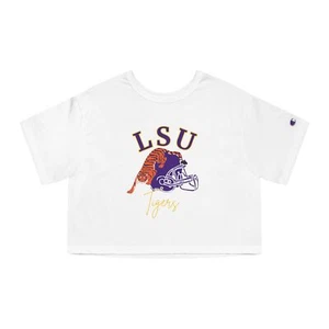 Camiseta corta de fútbol LSU, LSU Game Day Top, Tiger Crop, Geaux Tigers - Imagen 1 de 7