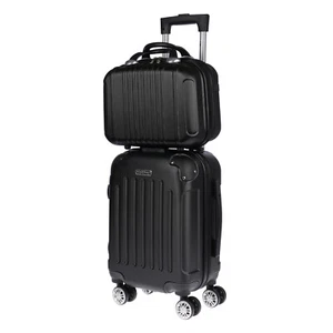 2 tlg Hartschalen Kofferset Reisekoffer Trolley Koffer TSA Kosmetiktasche Beutel - Picture 1 of 10