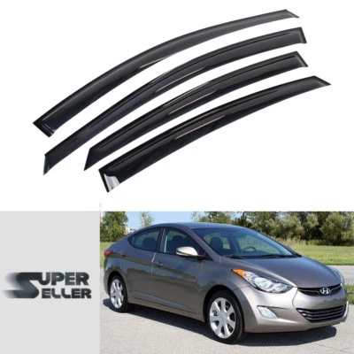 Side Window Visor Sun Rain Guards Fit For Hyundai Elantra MD 5th 4D 2011-2016 - Image 1 of 4