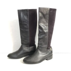 Cole Haan Boots Womens 8 B Adler Tall Riding Black Leather Knee-High D40521 - Picture 1 of 8