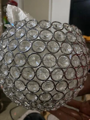 crystal globe light fixture - Image 1 of 2