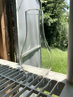 Clear Glass 3" Fitter Hurricane Shade Oil Lamp or Candle Holder 8 1/2" Tall - Image 1 of 4