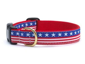 Stars and Stripes Dog Collar, Lead 5 Feet, Harness Narrow and Wide - NWT - USA - Picture 1 of 6