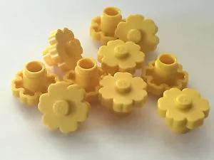 *NEW* 20 Pieces LEGO Large Rounded Flower 2x2 YELLOW with SOLID STUD - Picture 1 of 2