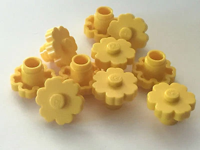 *NEW* 20 Pieces LEGO Large Rounded Flower 2x2 YELLOW with SOLID STUD - Image 1 of 2