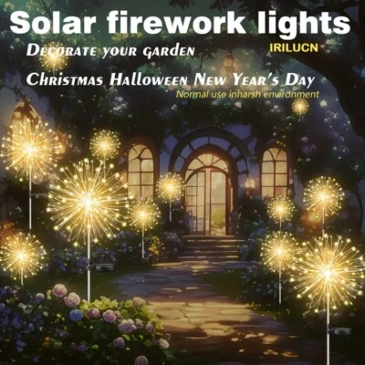 Christmas LED Solar Firework Lights Outdoor Waterproof Path Lawn Garden Lamp USA - Image 1 of 4
