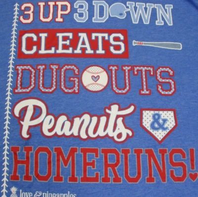 Love & Pineapples Baseball Shirt Adult Large Blue Casual Outdoors Unisex - Image 1 of 4