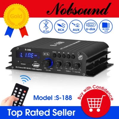 DOUK AUDIO Amplificatore digitale HIFI 2.1 canali con ricevitore Bluetooth casa/auto/marino amplificatore