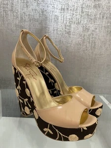 Walter Steiger Handmade Italian Floral Pattern Heel Shoes EU Size 39 US 8 (B2) - Picture 1 of 10