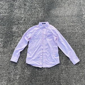 IZOD Boys Long Sleeve Button Up Shirt Peach Plaid Size 12 Stretch - Picture 1 of 7