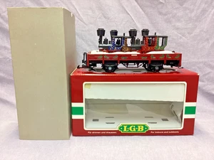 LGB 42100 CHRISTMAS FLAT CAR WITH 4 CHRISTMAS THEMED GNOMY FICTION TOY ENGINES - Picture 1 of 9