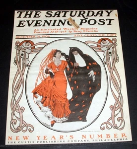 1904, DEC 31, OLD SATURDAY POST MAGAZINE COVER,  SARAH STILLLWELL PARTY ART! - Bild 1 von 1