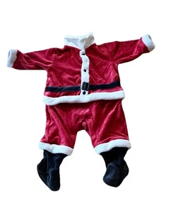Christmas Costume Santa Clause  Suit  Footed Sleeper  Infant Suit 3-6 Months - Picture 1 of 4