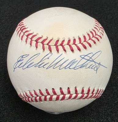 EDDIE MATHEWS Signed Official MLB Baseball-HOF-MILWAUKEE BRAVES-JSA - Image 1 of 4