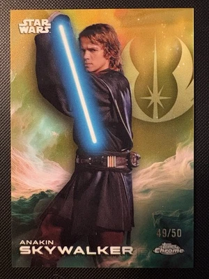 Anakin Skywalker 2025 Topps Chrome Star Wars #3 GOLD REFRACTOR #49/50! HOT CARD! - Image 1 of 3