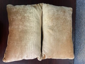 Pier 1 Imports Gold Downy Throw Pillow Rectangular Lumbar Set Of 2 Matching - Picture 1 of 3