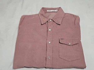 Criquet Pearl Snap Corduroy Light Mauve Western Rockabilly Shirt SZ Large - Picture 1 of 16