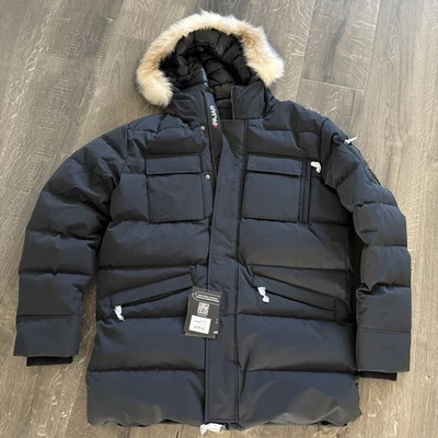 PARKA ACOLCHADA PARA HOMBRE PAJAR HAMILTON CON RIBETE DE PIEL SINTÉTICA NUEVA CON ETIQUETAS $699 XL Foto 1 de 4