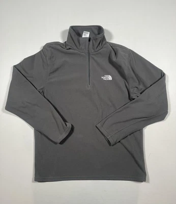 Pullover The North Face Para Hombre Pequeño Gris Cuarto Cremallera TKA 100 Polar Cuello Simulado Foto 1 de 4