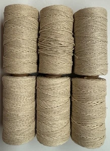 6 Organic 100% Crafters Hemp Cord Assorted Natural Colours 62.5m 20lbs 1mm Each - Picture 1 of 1