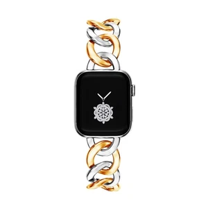 38/40/41mm Gold&Sliver Two Tone Cool Women Chain Smartwatch Bands Compatible ... - Picture 1 of 9