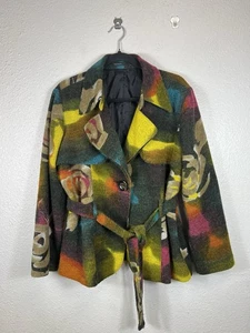 172 Gramm Damen Blazer Jacke Gr. XL mehrfarbig gefüttert 1-Knopf Gürtel - Bild 1 von 10