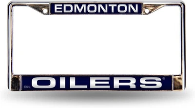 Edmonton Oilers NHL Chrome Metal Laser Cut License Plate Frame - Image 1 of 4