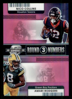 2021 Panini Contenders Optic Pink #17 Amari Rodgers/Nico Collins /75 - Image 1 of 2