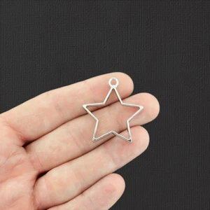 5 Star Antique Silver Tone Charms - SC3524 - Picture 1 of 1