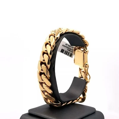 14k Yellow Gold Men's Cuban Link Bracelet,8.5", 142.3g, 14mm S107803 - Image 1 of 4