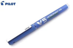 [Pilot] V5 Hi-Tecpoint 0.5mm RollerBall Pen Blue Ink Cartridge System - Picture 1 of 5