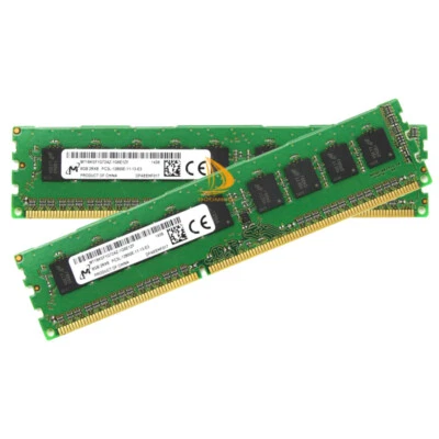For Micron 2x 8GB 2RX8 12800E DDR3L-1600Mhz 240PIN Desktop ECC Memory RAM DIMM& - Image 1 of 4