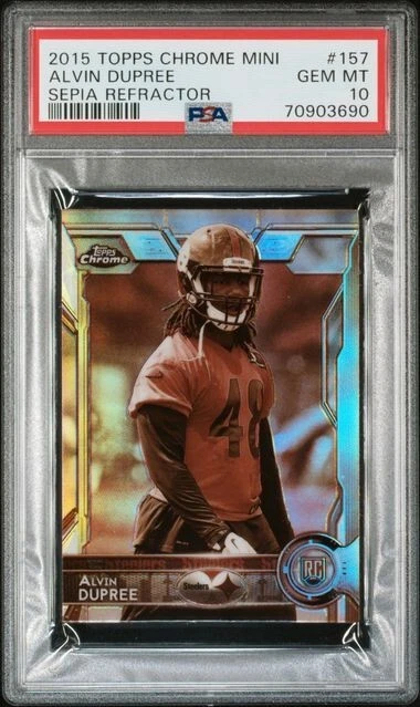 2015 Topps Chrome Mini Sepia Refractor #157 Alvin Dupree RC PSA 10 Gem Mt Pop 1 - Image 1 of 1