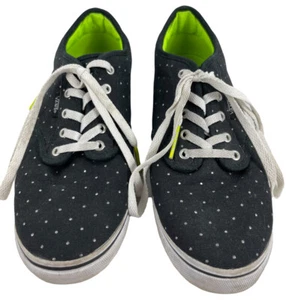 VANS Womens Size 7 Black White Polka Dot Canvas Skate Shoes Plimsolls Sneakers - Picture 1 of 6