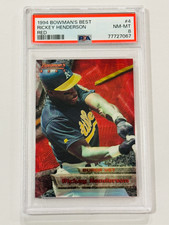 Rickey Henderson 1994 Bowmans Best Baseball Card PSA 8