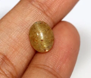 2.83 Ct Natural Loose Apatite Cats eye Green Color Oval Shape Untreated Gemstone - Picture 1 of 12