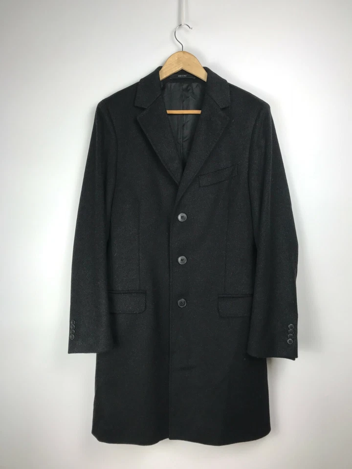 Cortina Men's Wool Cashmere Charcoal Gray Long Coat Size 36 / 46 / Small - Image 1 of 4