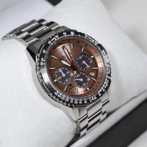 Citizen Promaster Navihawk Salmon Dial Men's Stainless Steel Watch CA4664-60X - Picture 1 of 9