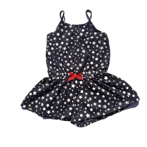 Girls Epic Threads Romper Size 5 Spaghetti Strap Stars Chambray Patriotic - Picture 1 of 7