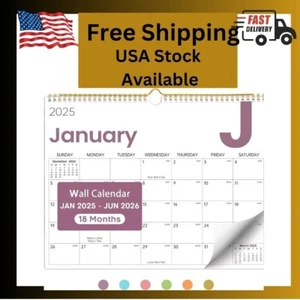 2025 Wall Calendar, 18 Monthly Wall Calendar from January 2025 - June 20... - Picture 1 of 8