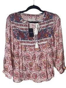 Lucky Brand Top Print mit Quasten zum Binden S/P - Bild 1 von 9