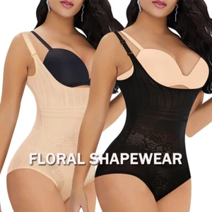 Women Shapewear Bodysuit Tummy Control Open Bust Bodysuits Full Body Shaper - Picture 1 of 45