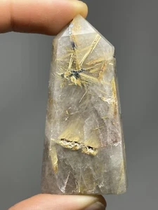 Natural Golden Rutilated Quartz 35.8g Polished TOWER crystal Etheric healing L6 - Picture 1 of 12