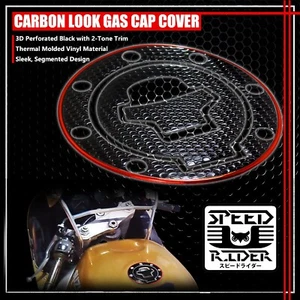 97-03 GSXR-600/750/1000 GAS CAP FUEL LID COVER PROTECTOR PAD BLACK/CHROME RED - Picture 1 of 4