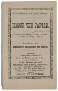 'Timour the Tartar' Toy Theatre booklet with Character and Scenes plates - Picture 1 of 4