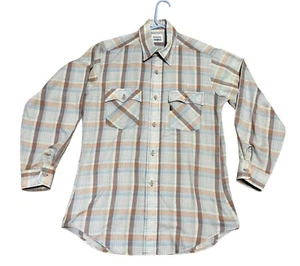 CAMISA LEVI'S COLOR TOSTADO A CUADROS TALLA M VINTAGE ROCKABILLY WESTERN LENGÜETA NEGRA PARA HOMBRE - Imagen 1 de 5