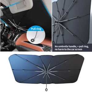 55'' Car Front Window Sun Shade Cover Foldable Windshield Sunshade UV Umbrella - Picture 1 of 9