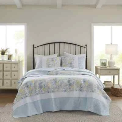 MADISON PARK AVA REVERSIBLE 3 PIECES KING/CAL KING COVERLET SET NEW - Image 1 of 4