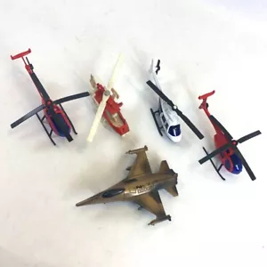 Matchbox 1985 Sheriff Air 1 Helicopter Lot of 4 1:80 Scale + 1988 Fighter Jet - Picture 1 of 18